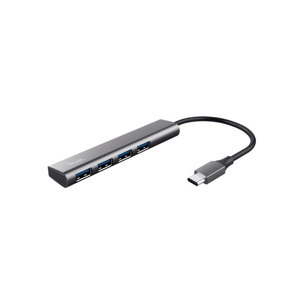 Hub Trust Halyx, 4 Portas USB 3.2, Compacto, Conexão USB-C, de Alumínio - 24948