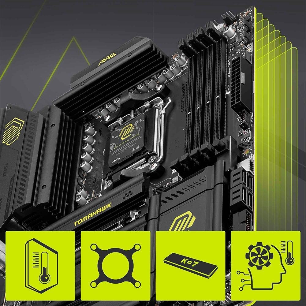 Placa-Mãe MSI MAG X870 Tomahawk WiFi, AMD, AM5, DDR5, ATX, Chipset X870, Wi-Fi 7 e Bluetooth 5.4, Preto - MAG X870 TOMAHAWK WIFI - view 6