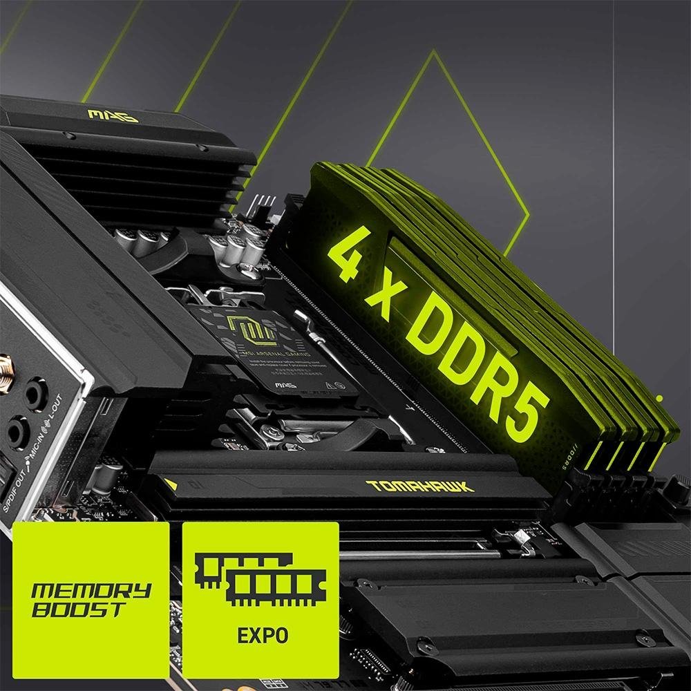 Placa-Mãe MSI MAG X870 Tomahawk WiFi, AMD, AM5, DDR5, ATX, Chipset X870, Wi-Fi 7 e Bluetooth 5.4, Preto - MAG X870 TOMAHAWK WIFI - view 5