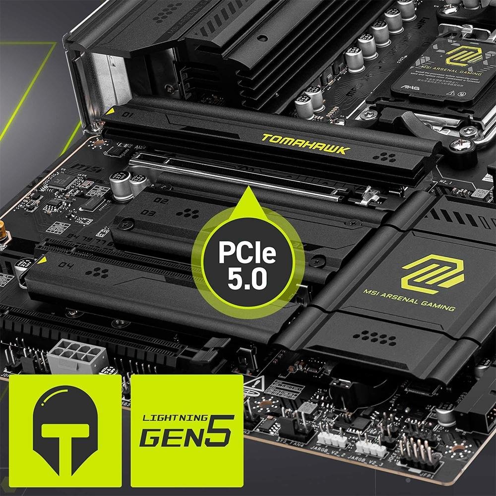 Placa-Mãe MSI MAG X870 Tomahawk WiFi, AMD, AM5, DDR5, ATX, Chipset X870, Wi-Fi 7 e Bluetooth 5.4, Preto - MAG X870 TOMAHAWK WIFI - view 4