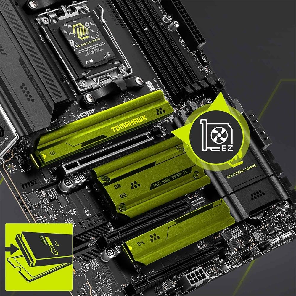 Placa-Mãe MSI MAG X870 Tomahawk WiFi, AMD, AM5, DDR5, ATX, Chipset X870, Wi-Fi 7 e Bluetooth 5.4, Preto - MAG X870 TOMAHAWK WIFI - view 7