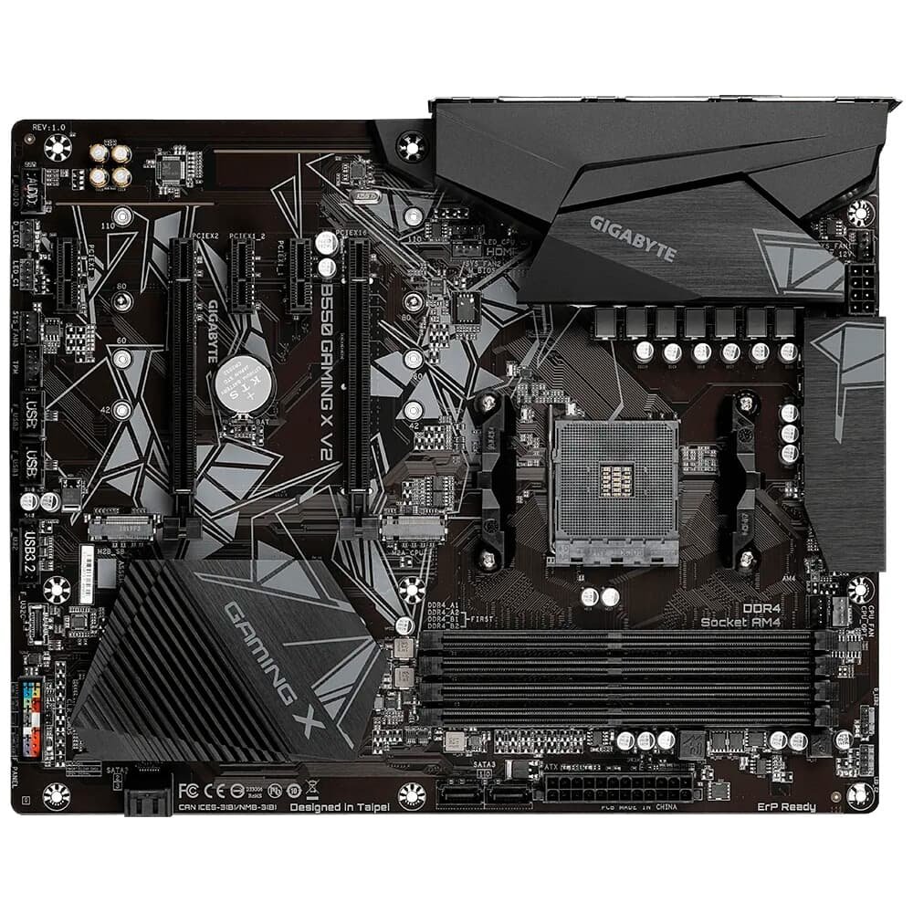 Placa-Mãe Gigabyte B550 Gaming X V2, AMD AM4, ATX, DDR4, RGB - 9MB55GMX2-00-10 - view 3