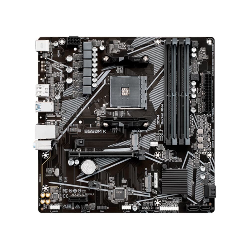 Placa Mãe Gigabyte B550M K , AMD AM4, Micro ATX, 4xDDR4 - 9MB55MK-00-10 - view 3