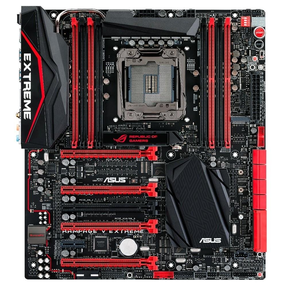 Imagem 6 de 11 do produto Placa-Mãe ASUS p/ Intel LGA 2011 eATX RAMPAGE V EXTREME 8xDDR4, Wi-Fi AC, M.2 x4, SATA Express, SupremeFX, SATA Express, SLI/CFX
