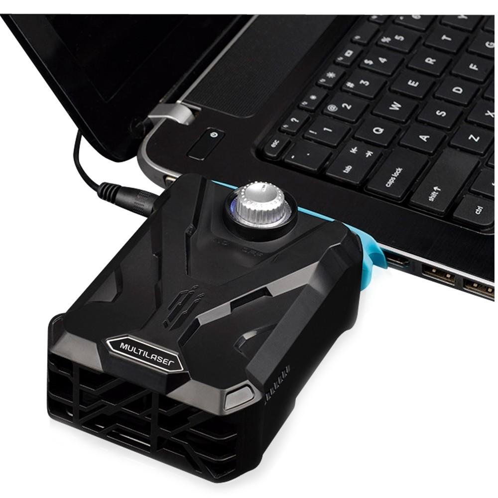 Cooler Gamer Warrior Heat Extractor para Notebook, Até 17", Preto e Azul - AC268 Cooler Gamer Warrior Heat Extractor para Notebook, Até 17", Preto e Azul - AC268