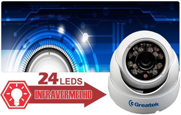 C&acirc;mera Dome Greatek em ambiente externo