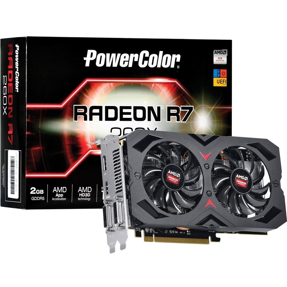 Placa de Vídeo VGA PowerColor Radeon R7 260X 2GB DDR5 128