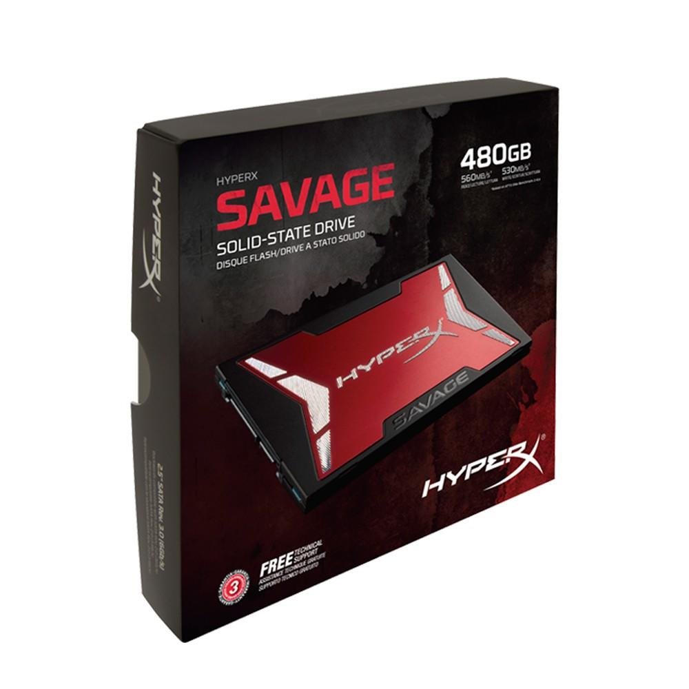 Imagem 4 de 4 do produto SSD Kingston HyperX Savage 2.5´ 480GB SATA III 6Gb/s Leituras: 560MB/s e Gravações: 530MB/s - SHSS37A/480G