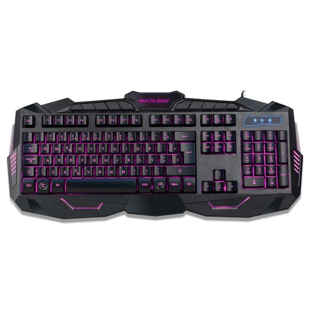 Kit Teclado e Mouse Gamer Multi Lightning ABNT2 Preto com LED - TC195