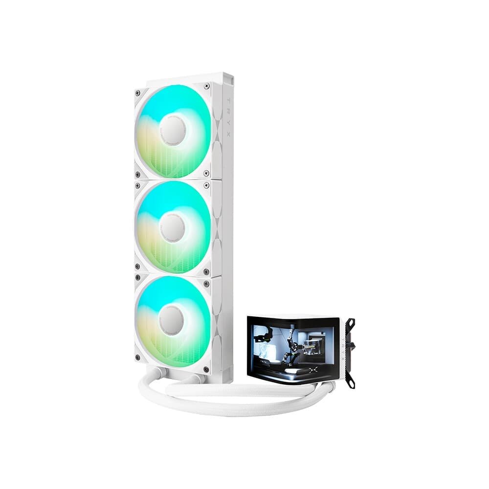 Water cooler Tryx Panorama AIO, ARGB, 360mm, Branco - L-P360A-AS3M-G1W Water cooler Tryx Panorama AIO, ARGB, 360mm, Branco - L-P360A-AS3M-G1W