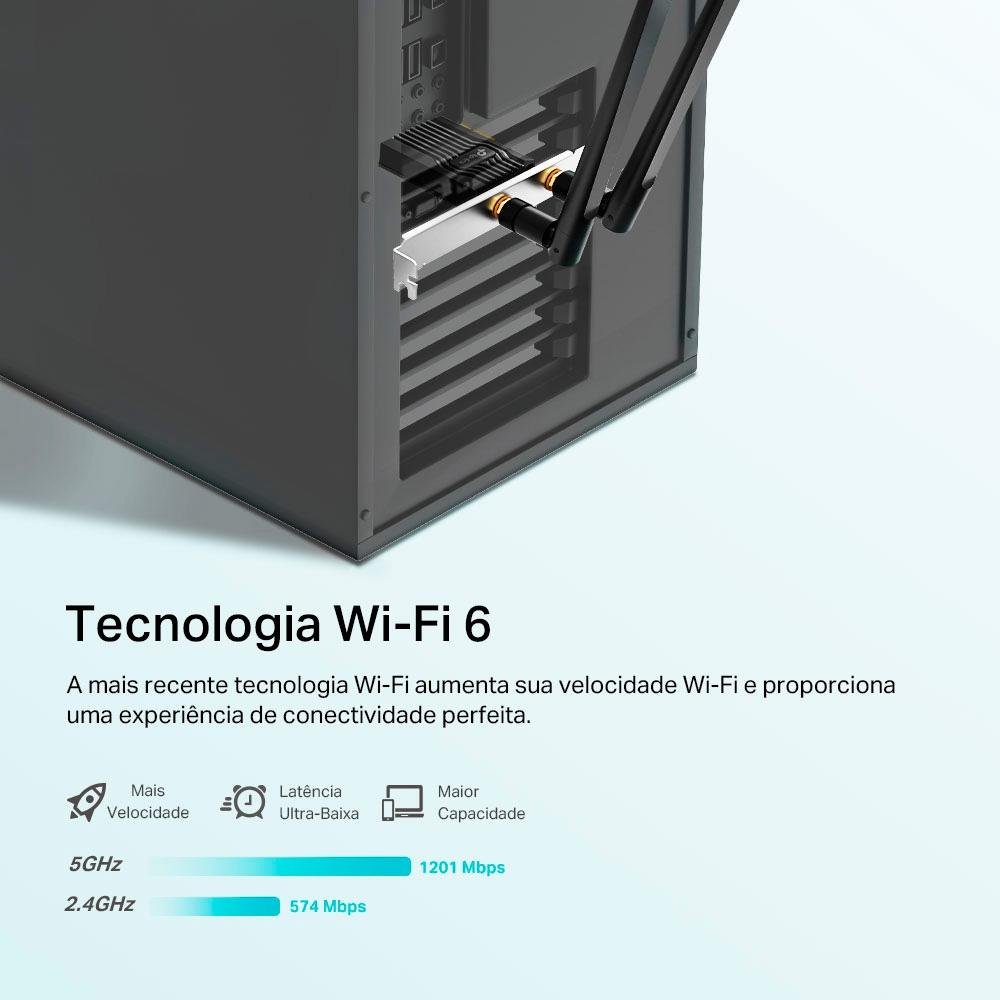 Adaptador de Rede Tp-link Archer TX20E, Sem Fio, 1201Mbps, 2 Antenas, Preto - TPN0387 - view 3