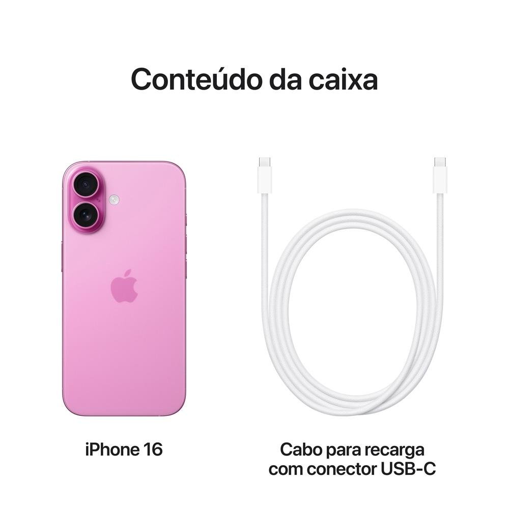 "iPhone 16 Apple 128GB, Câmera Dupla de 48MP, Tela 6.1"", Rosa" - view 9