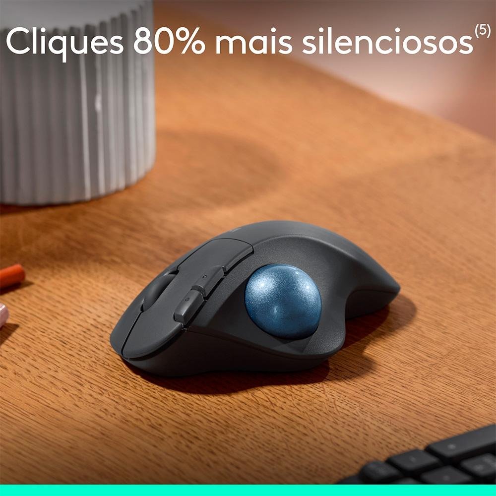Mouse Sem Fio ( Balão.info) Trackball ERGO M575S, Bluetooth e USB Logi Bolt, Controle Fácil do Polegar, Preto - 910-( Balão.info - foto 7
