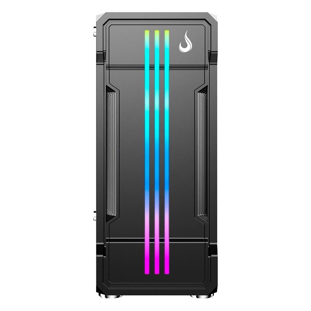 Imagem 3 de 5 do produto Gabinete Gamer Rise Mode Zeus Glass 01, Mid Tower, Led Frontal customizável, Lateral em Vidro, Sem FANs, Preto - RM-CA-ZE-01-FB