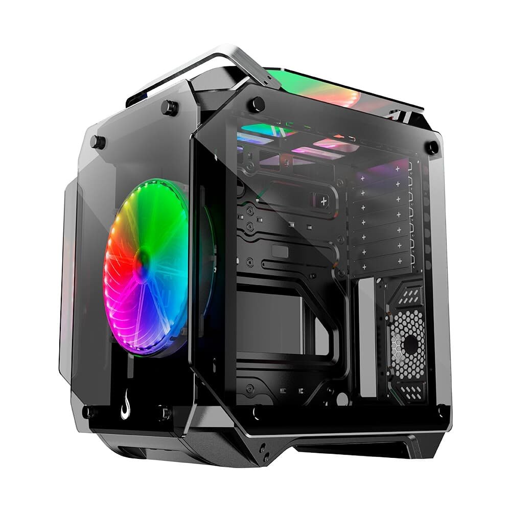 Imagem 2 de 6 do produto Gabinete Gamer Rise Mode Zeus Glass 02, Mid Tower, ARGB, Frontal e Lateral em Vidro, 2 Fans 200mm, Preto - RM-CA-ZE-02-ARGB