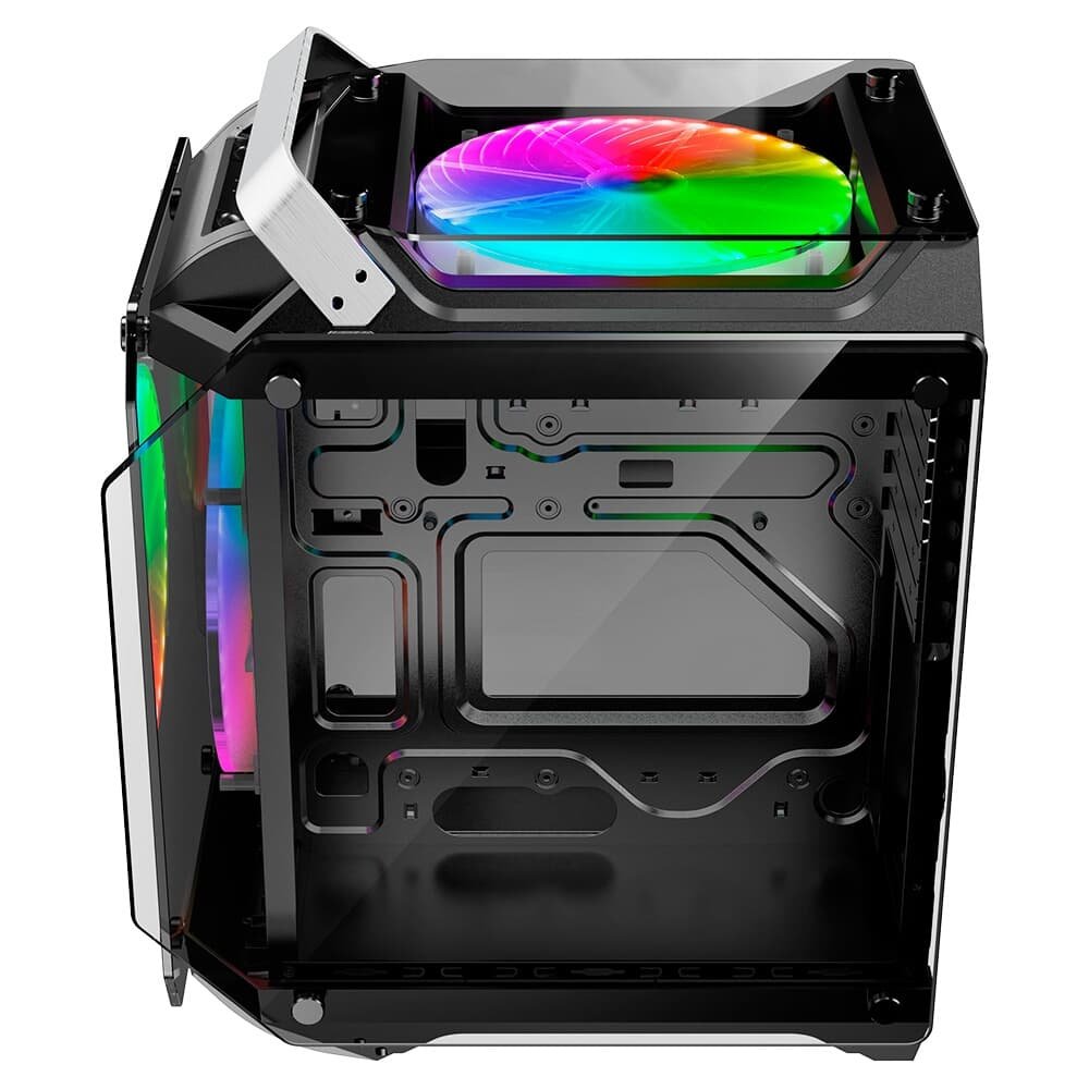 Imagem 3 de 6 do produto Gabinete Gamer Rise Mode Zeus Glass 02, Mid Tower, ARGB, Frontal e Lateral em Vidro, 2 Fans 200mm, Preto - RM-CA-ZE-02-ARGB