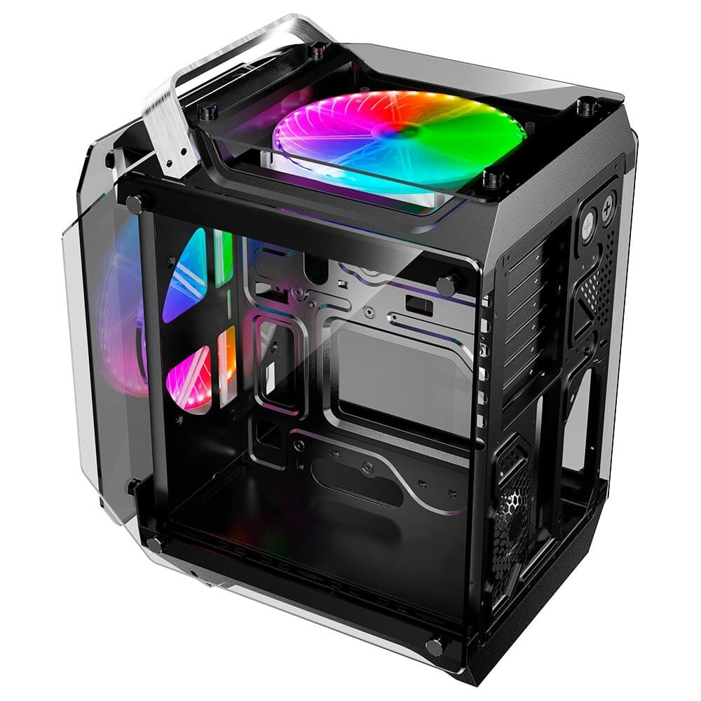 Imagem 6 de 6 do produto Gabinete Gamer Rise Mode Zeus Glass 02, Mid Tower, ARGB, Frontal e Lateral em Vidro, 2 Fans 200mm, Preto - RM-CA-ZE-02-ARGB
