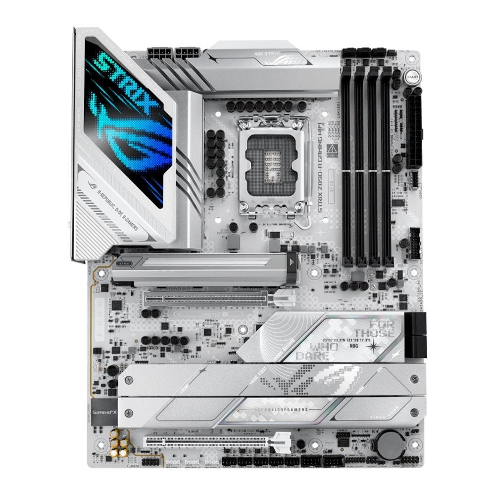 Placa-Mãe ASUS ROG Strix Z890-A Gaming, Intel, ATX, DDR5, WiFi, Branco - 90MB1I90-M0EAY0 Placa-Mãe ASUS ROG Strix Z890-A Gaming, Intel, ATX, DDR5, WiFi, Branco - 90MB1I90-M0EAY0