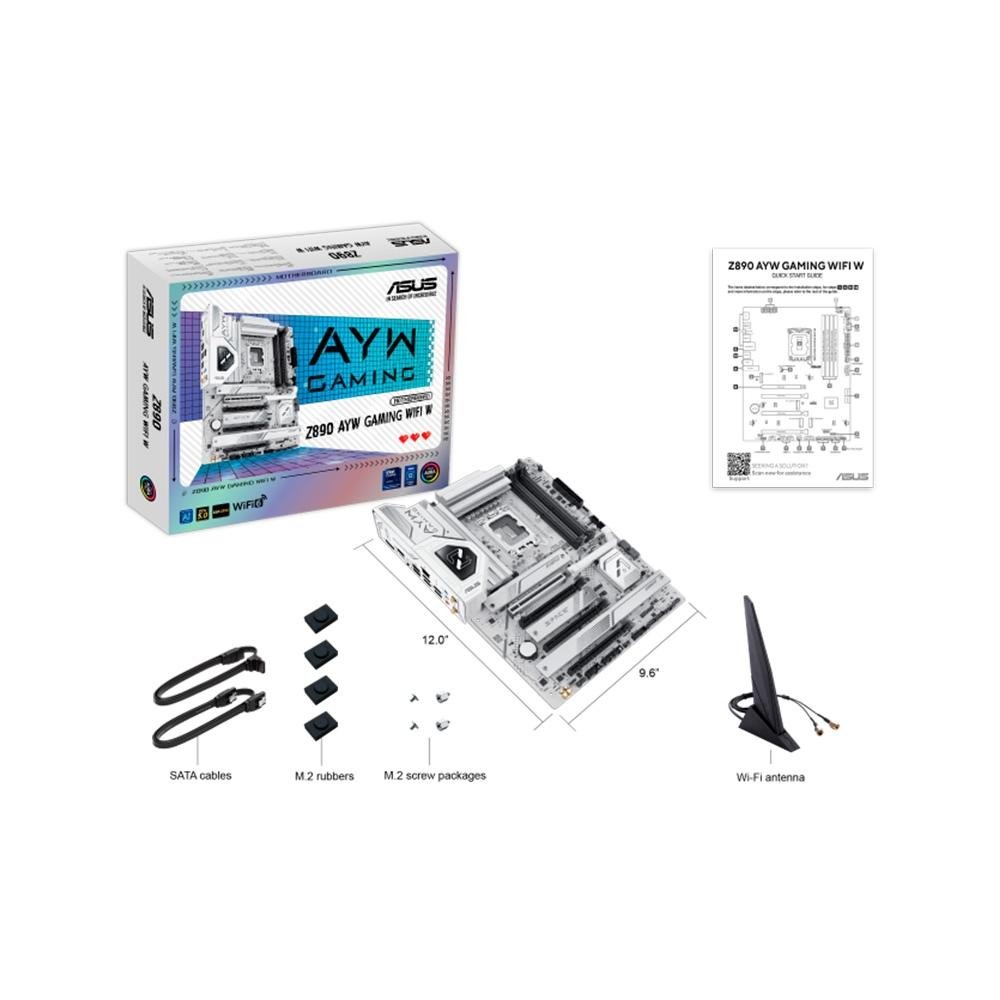 Imagem 8 de 8 do produto Placa Mãe ASUS Z890 AYW Gaming WIFI W, Intel, ATX, DDR5, Wi-Fi - 90MB1I60-M0EAY0