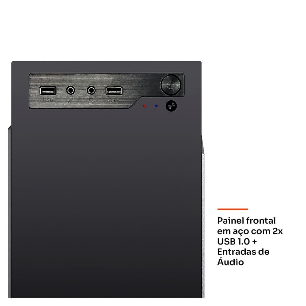 Gabinete Office Balão.info 100, Micro ATX, Mini ATX, Preto - HGO100PT - view 2