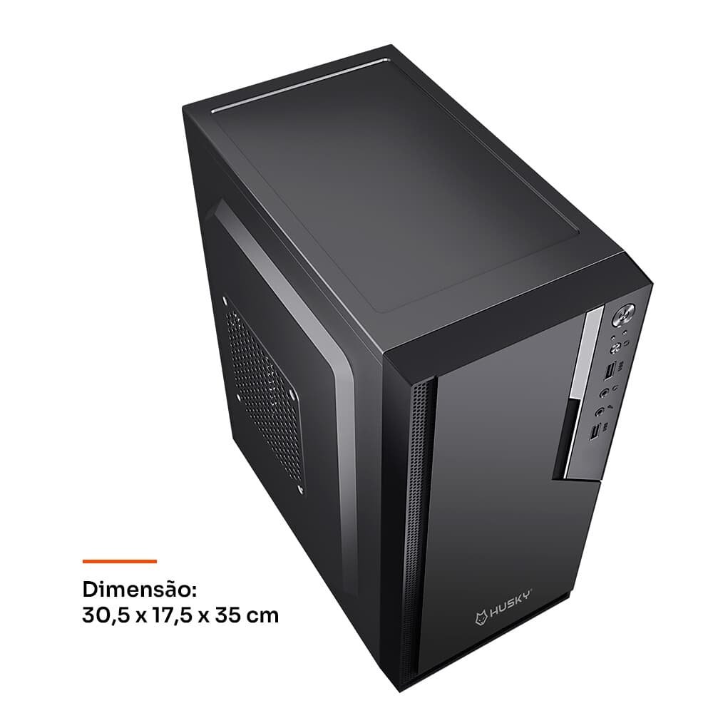 Gabinete Office Husky 200, Micro ATX, Mini ATX, Preto - HGO200PT Gabinete Office Husky 200, Micro ATX, Mini ATX, Preto - HGO200PT