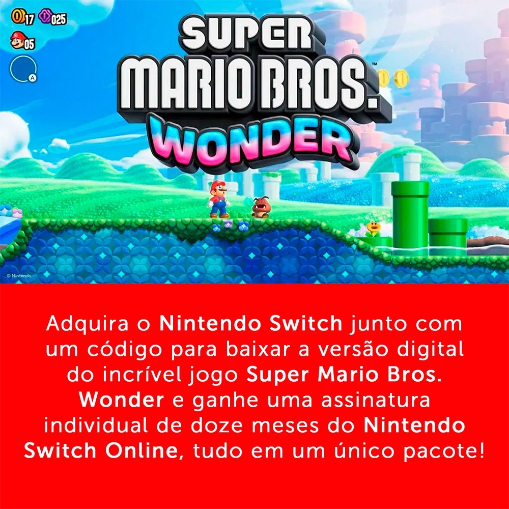 Imagem 8 de 19 do produto Console Nintendo Switch OLED + Super Mario Bros  Wonder + 12 meses do Nintendo Switch Online