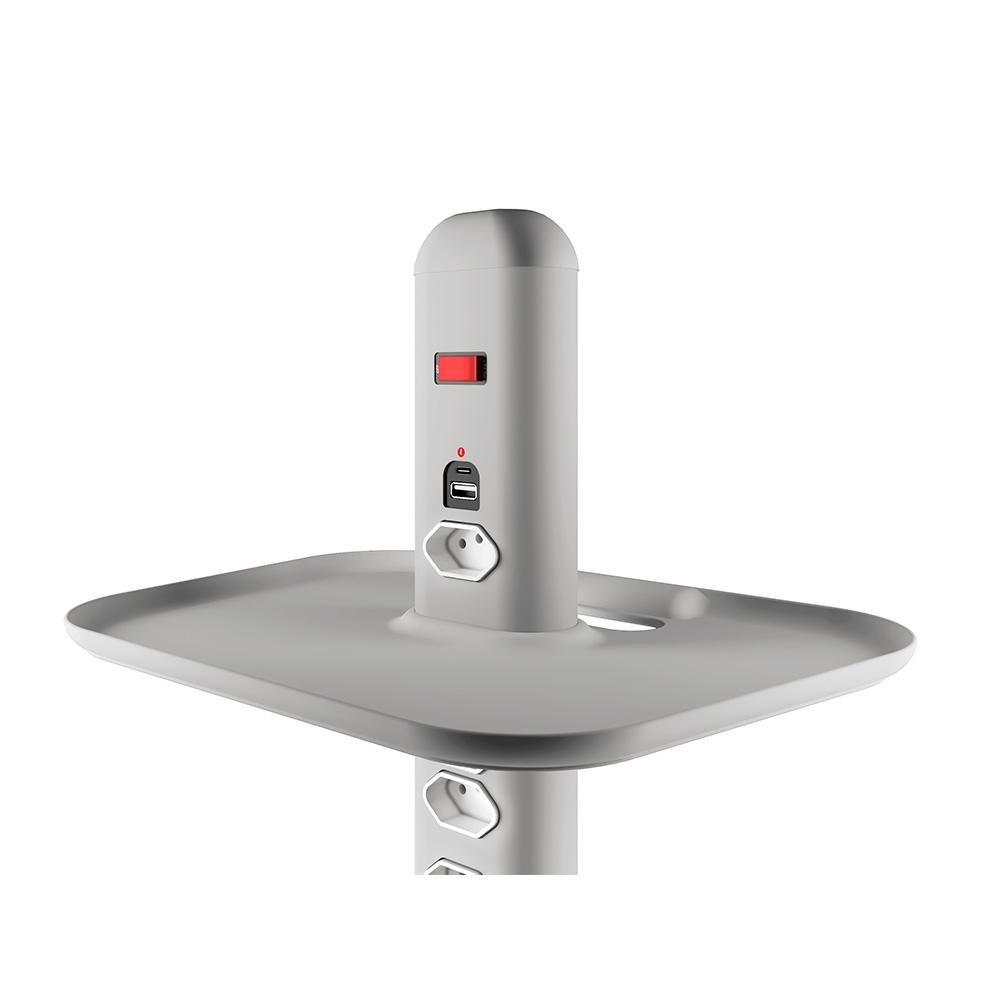 Extensão Torre OCTOO Totem Elétrico com 4 Tomadas, USB e USB-C, Bandeja de apoio, Prata - ( Balão.info - foto 4
