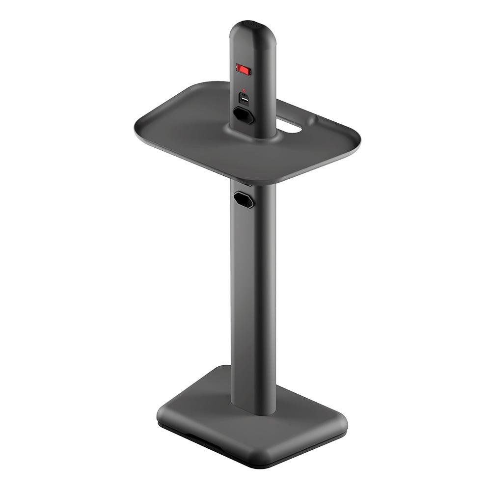 Extensão Torre OCTOO Totem Elétrico com 4 Tomadas, USB e USB-C, Bandeja de apoio, Titânio - 10168