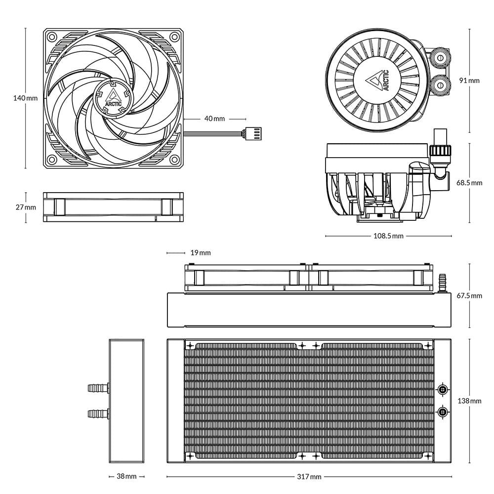 Water Cooler Arctic Liquid Freezer III Pro, 280mm, Intel e AMD, Preto - ACFRE00179A - view 8