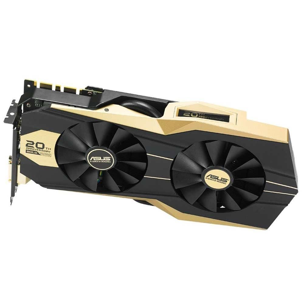 Placa de vídeo VGA ASUS GeForce GTX 980 Gold Edition 4GB GDDR5 0dB Fan 256-Bits Série Limitada PCI Express 3.0 GOLD20TH-GTX980-P-4GD5 GAMING