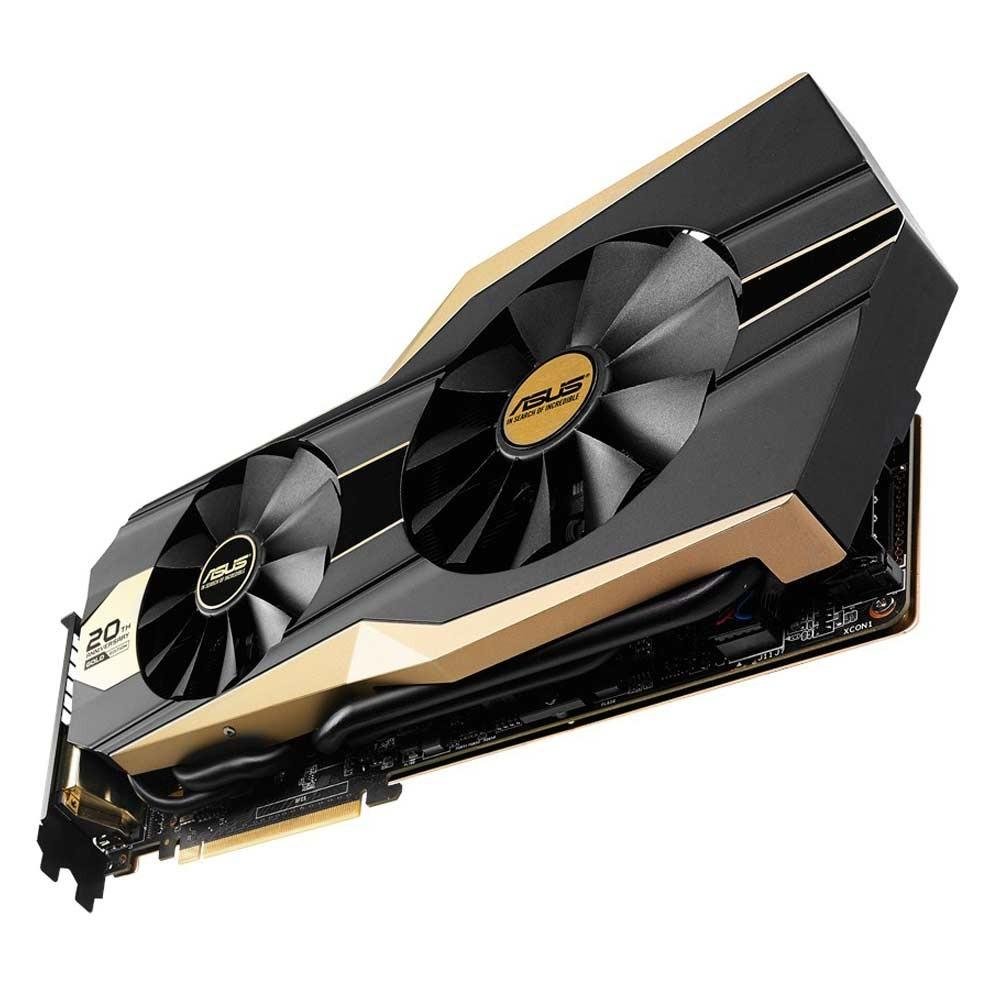 Placa de vídeo VGA ASUS GeForce GTX 980 Gold Edition 4GB GDDR5 0dB Fan 256-Bits Série Limitada PCI Express 3.0 GOLD20TH-GTX980-P-4GD5 GAMING