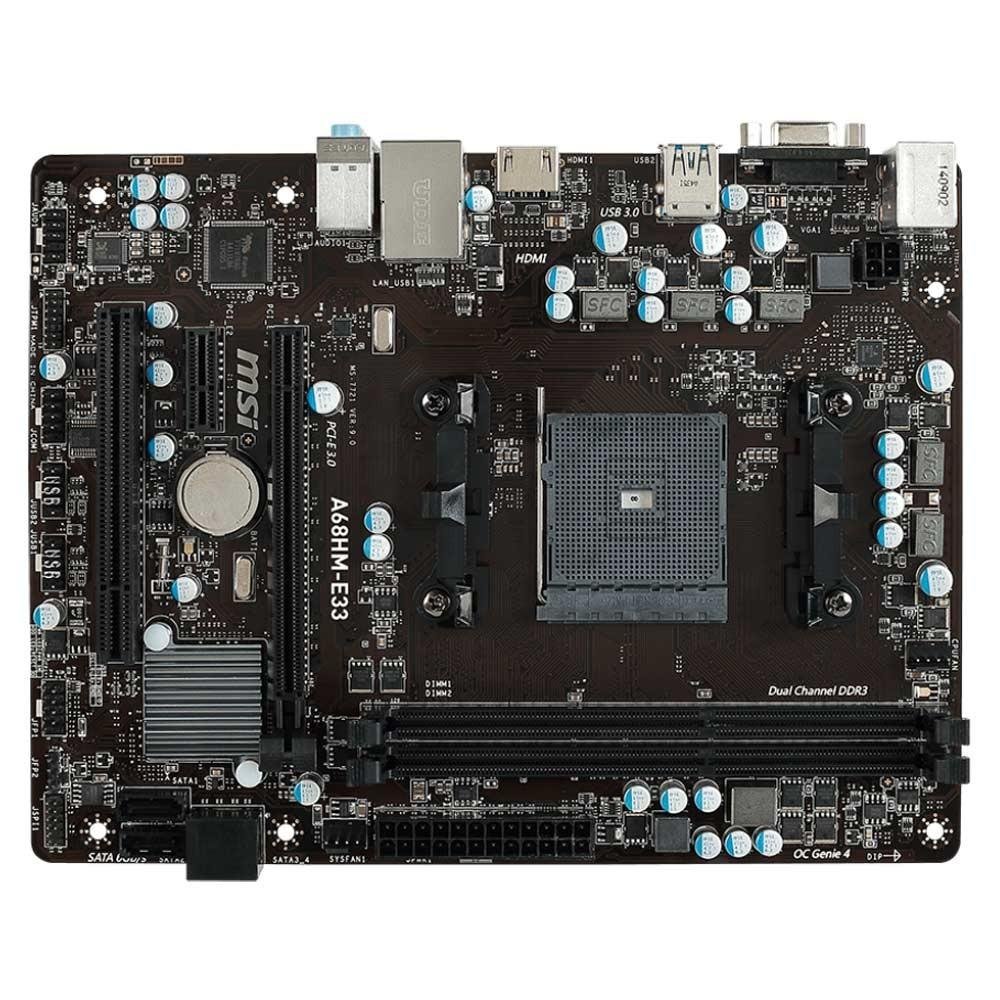 Imagem 5 de 5 do produto Placa-Mãe MSI p/ AMD FM2+ ATX A68HM-E33, 2xDDR3, SATA III, HDMI, VGA, USB 3.0