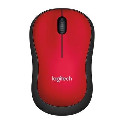 Mouse sem fio Logitech M185 com Design Ambidestro Compacto, Conexão USB e Pilha Inclusa, Vermelho - 910-003635