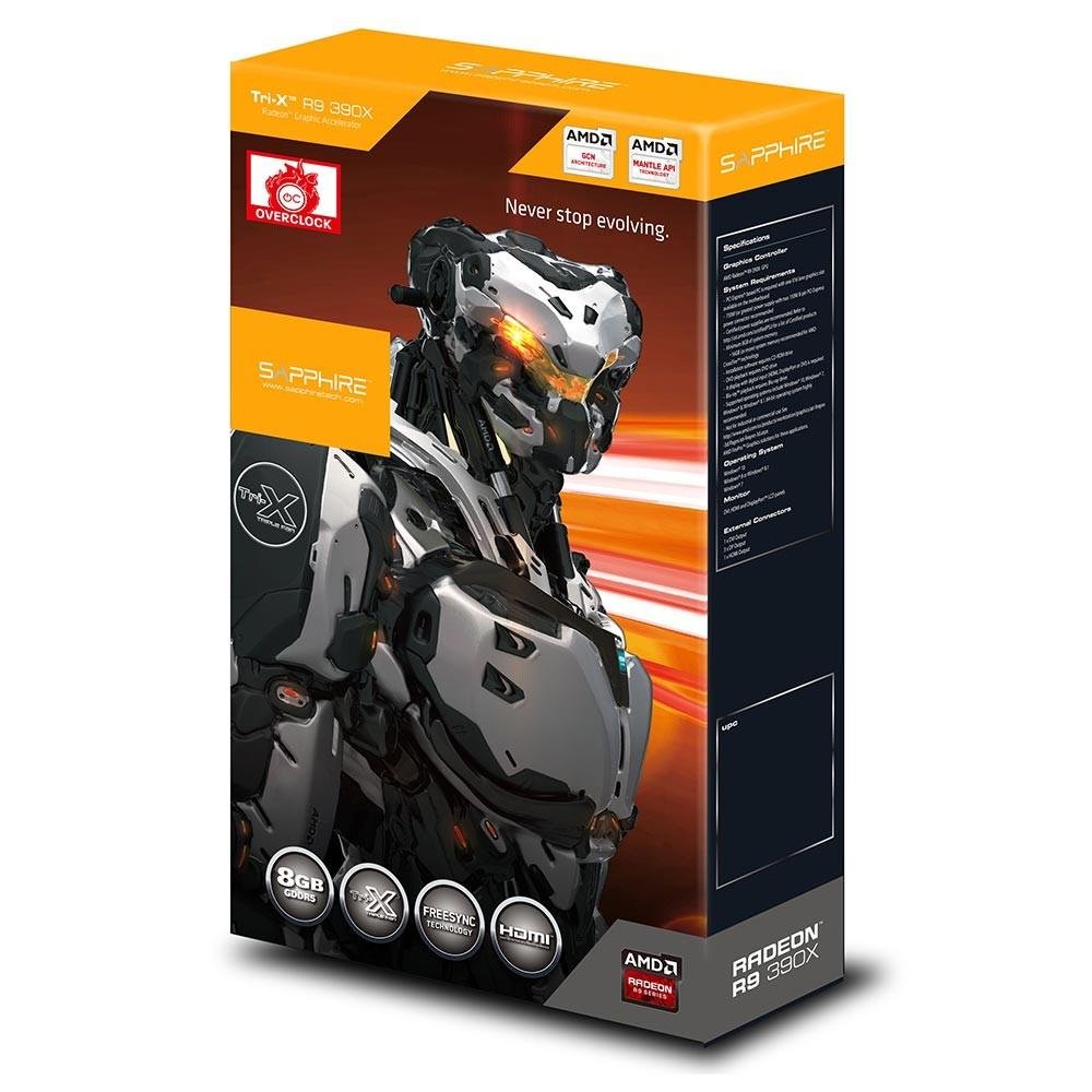 Placa de Video VGA Sapphire AMD Radeon R9 390X 8GB TRI-X OC DDR5 11241-00-20G