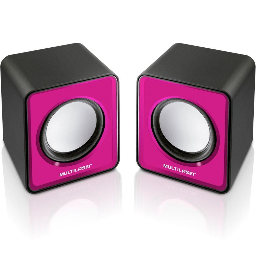 Imagem 2 de 2 do produto Caixa de Som 2.0 Multi Mini 3w Rms USB p/ Notebook Rosa - SP198