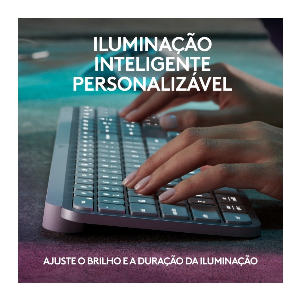 Imagem 4 de 10 do produto Teclado Sem Fio Logitech MX Keys S, Iluminação Inteligente, Bluetooth ou USB Tipo-C e Logi Bolt, Bateria Recarregável, Cinza - 920-011564