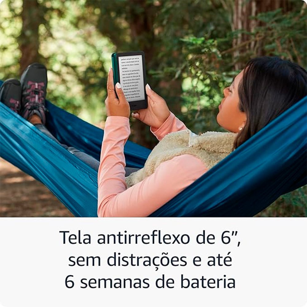 Kindle Amazon Modelo 2024 6", 16GB, Tela Antirreflexo, Luz frontal Ajustável, Bateria de longa duração, Verde - B0CP31QS6R