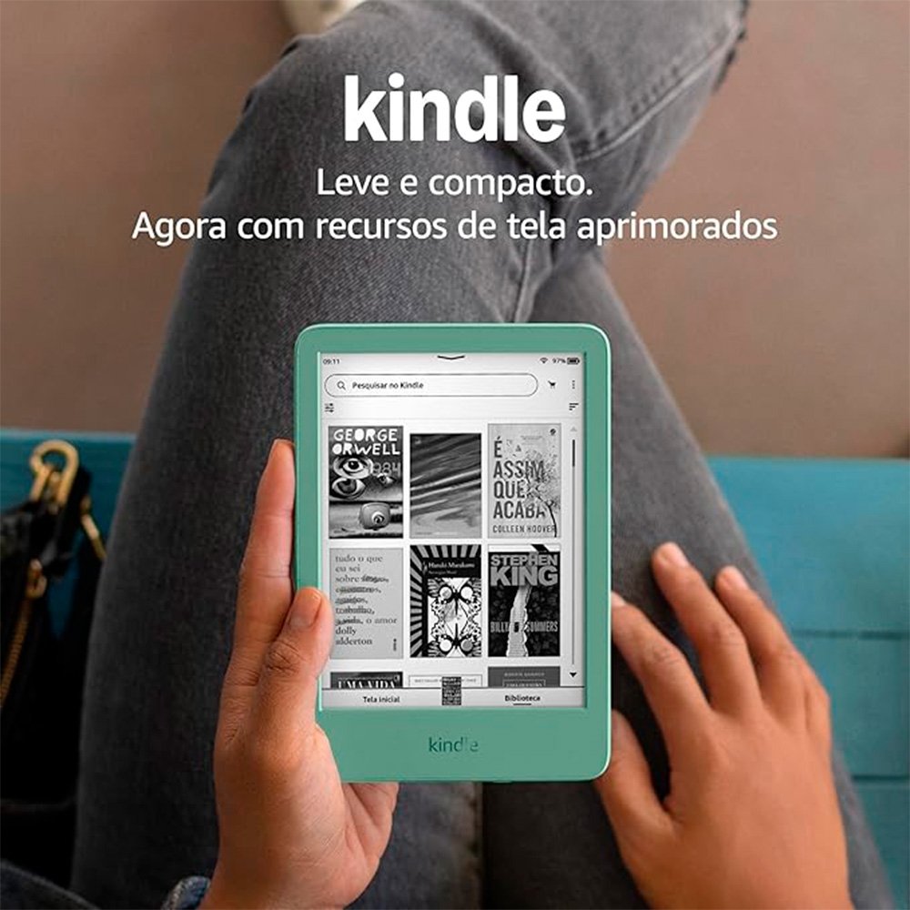 Kindle Amazon Modelo 2024 6", 16GB, Tela Antirreflexo, Luz frontal Ajustável, Bateria de longa duração, Verde - B0CP31QS6R - view 5