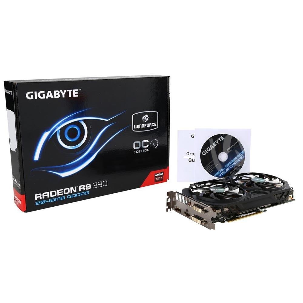 Placa de Vídeo VGA AMD GIGABYTE RADEON R9 380 WINDFORCE OC 2G - GV-R938WF2OC-2GD