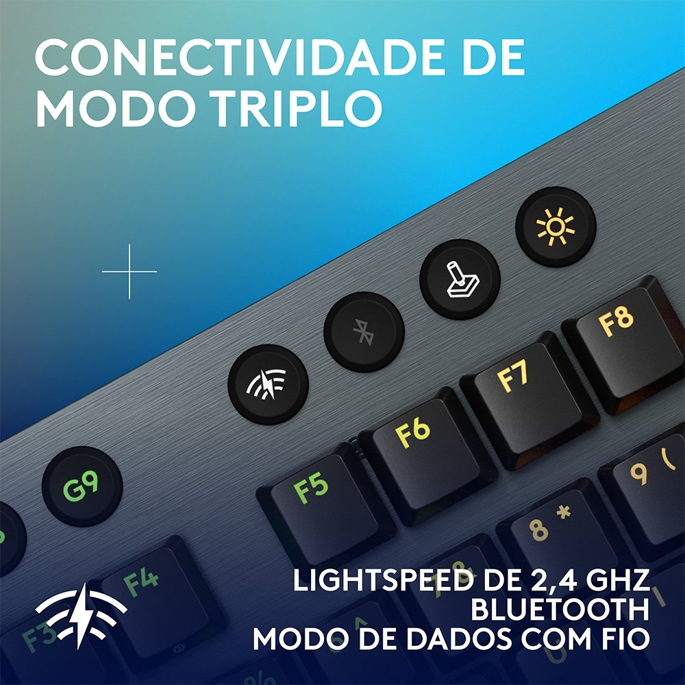 Teclado Mecânico Gamer Sem Fio ( Balão.info) G915 X ( Balão.info), RGB Lightsync, USB ou Bluetooth, Switch GL Brown Tactile, Preto- 920-( Balão.info - foto 11