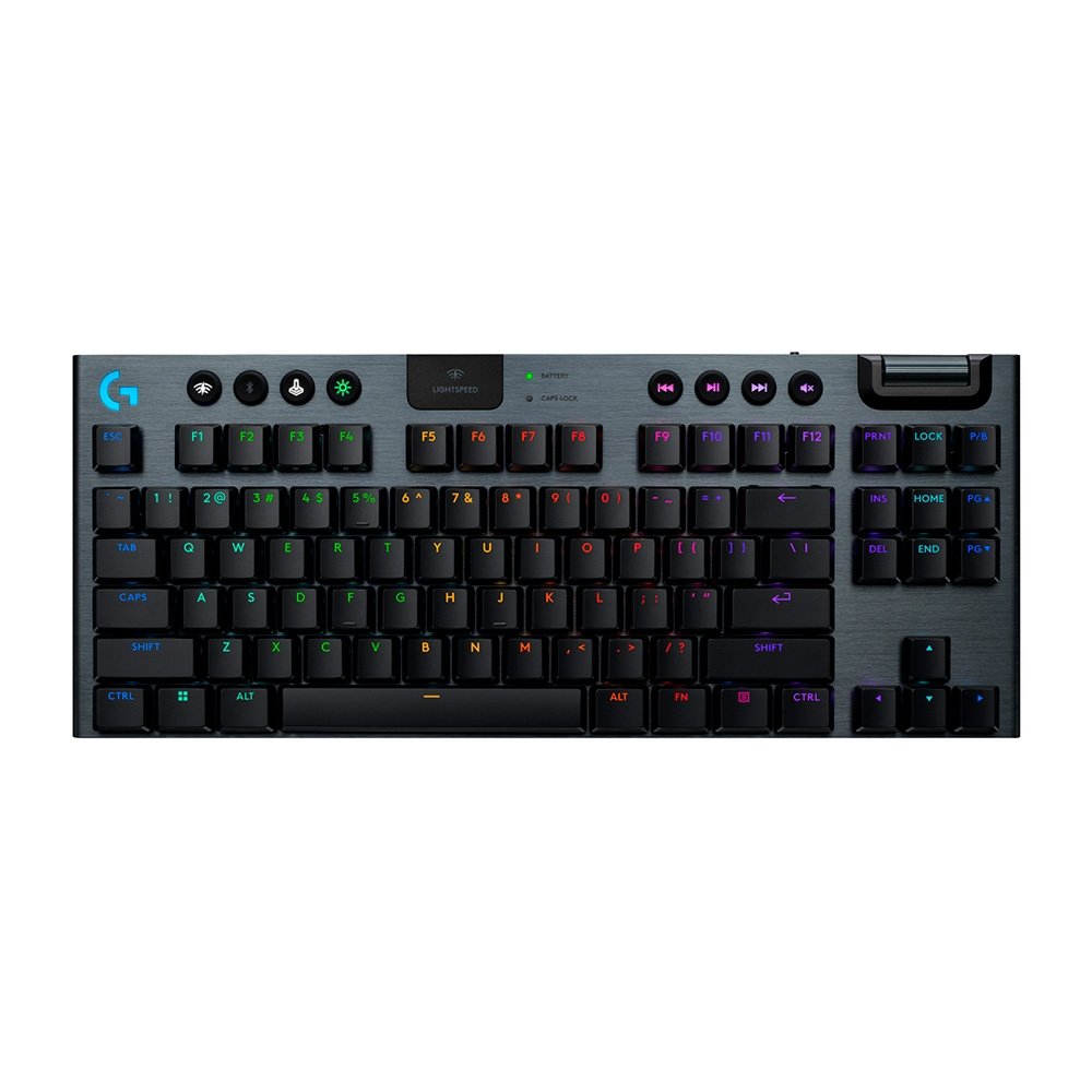 Teclado Mecânico Gamer Sem Fio Logitech G915 X Lightspeed, Design TKL RGB Lightsync, USB ou Bluetooth e Switch GL Tactile, Preto - 920-012715