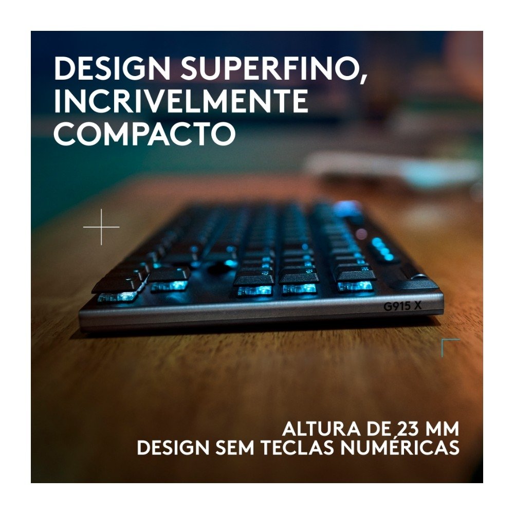 Teclado Mecânico Gamer Sem Fio ( Balão.info) G915 X ( Balão.info), Design TKL RGB Lightsync, USB ou Bluetooth e Switch GL Tactile, Preto - 920-( Balão.info - foto 8