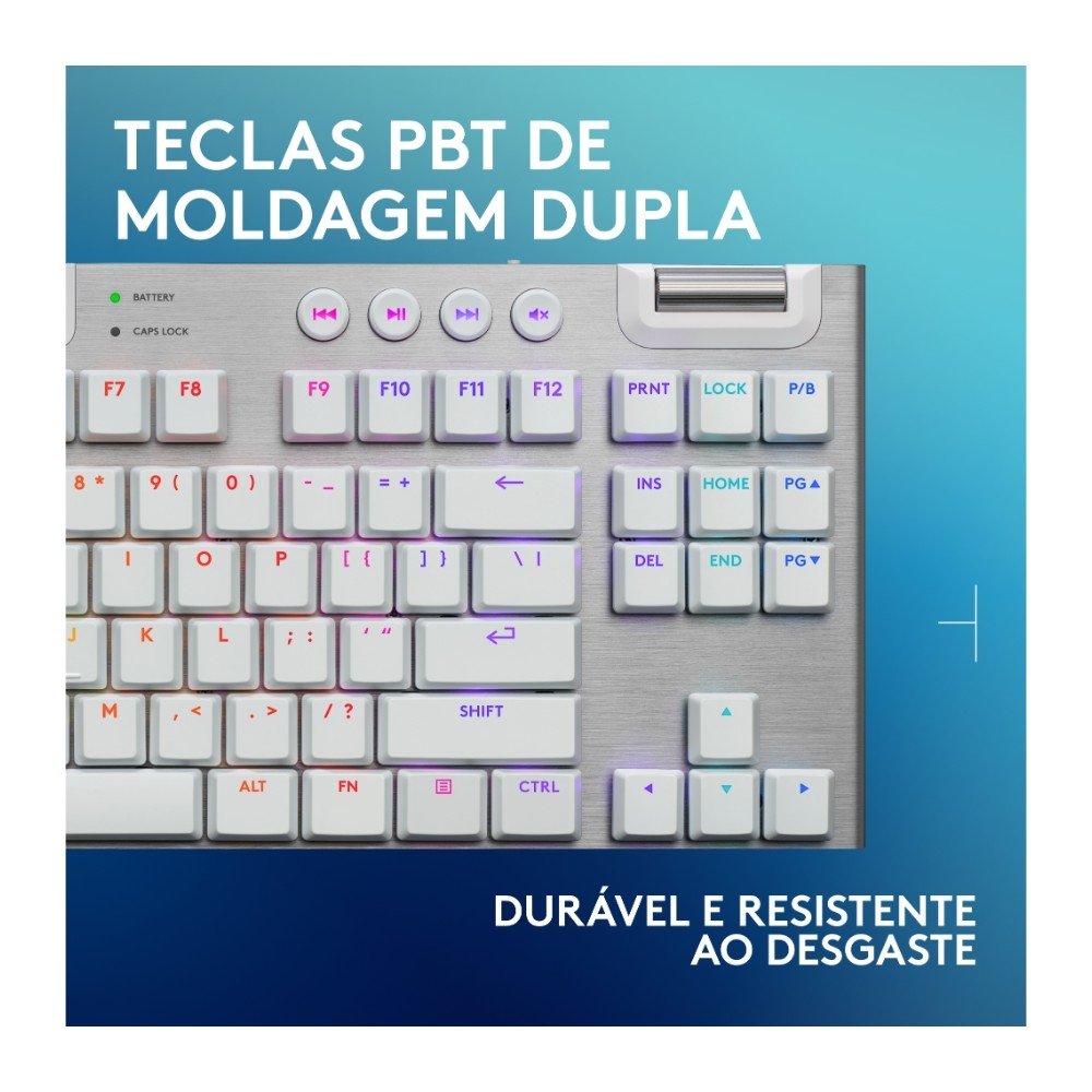 Teclado Mecânico Gamer Sem Fio ( Balão.info) G915 X ( Balão.info), Design TKL RGB Lightsync, USB ou Bluetooth e Switch GL Tactile, Branco - 920-( Balão.info - foto 7
