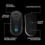 Mouse Gamer Sem Fio Logitech G PRO 2 com Lightspeed, RGB Lightsync, Ambidestro, 4 Botões Programáveis, DPI de 32K, Preto - 910-007294