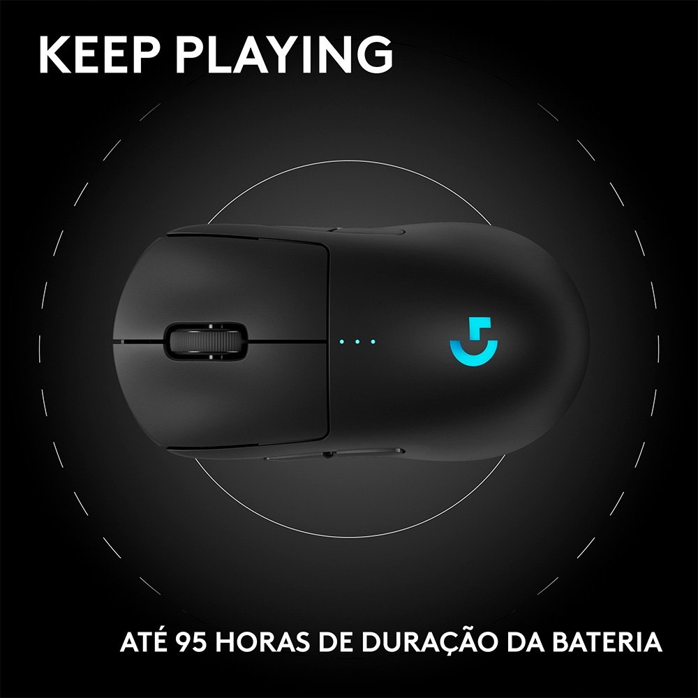 Imagem 11 de 11 do produto Mouse Gamer Sem Fio Logitech G PRO 2 com Lightspeed, RGB Lightsync, Ambidestro, 4 Botões Programáveis, DPI de 32K, Preto - 910-007294