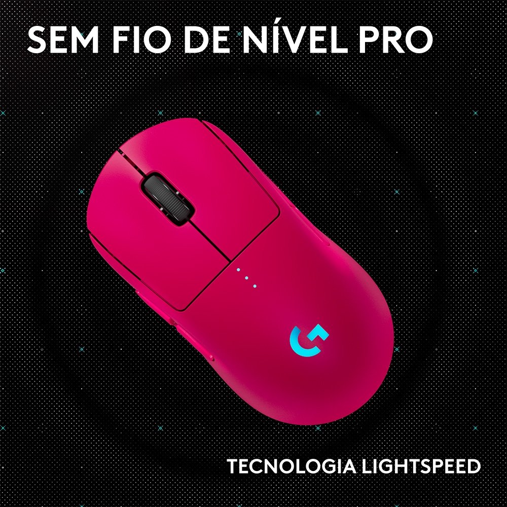 Mouse Gamer Sem Fio Logitech G PRO 2 com Lightspeed, RGB Lightsync, Ambidestro, 4 Botões Programáveis, DPI de 32K, Rosa Magenta - 910-007308 - view 5
