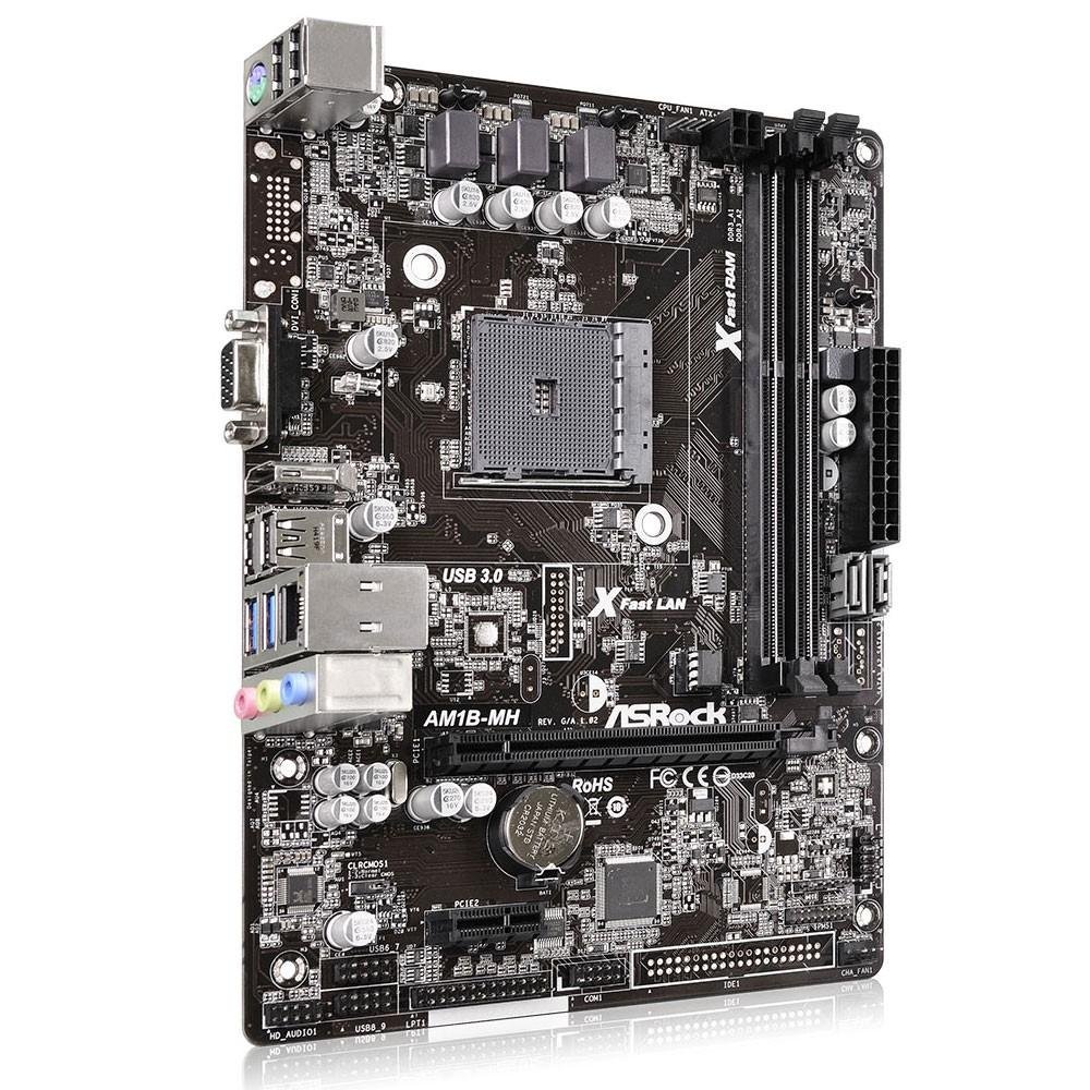 Imagem 2 de 4 do produto Placa-Mãe ASRock AM1B-MH, AMD AM1, mATX, DDR3, Preto