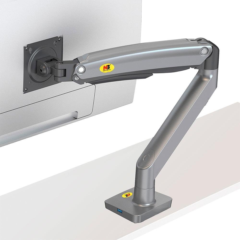 Suporte Multiarticulado para Monitor North Bayou 22 a 35, Até 12KG, Pistão a Gás, Conexão USB, VESA e Base Morsa - NB-G70 - view 4