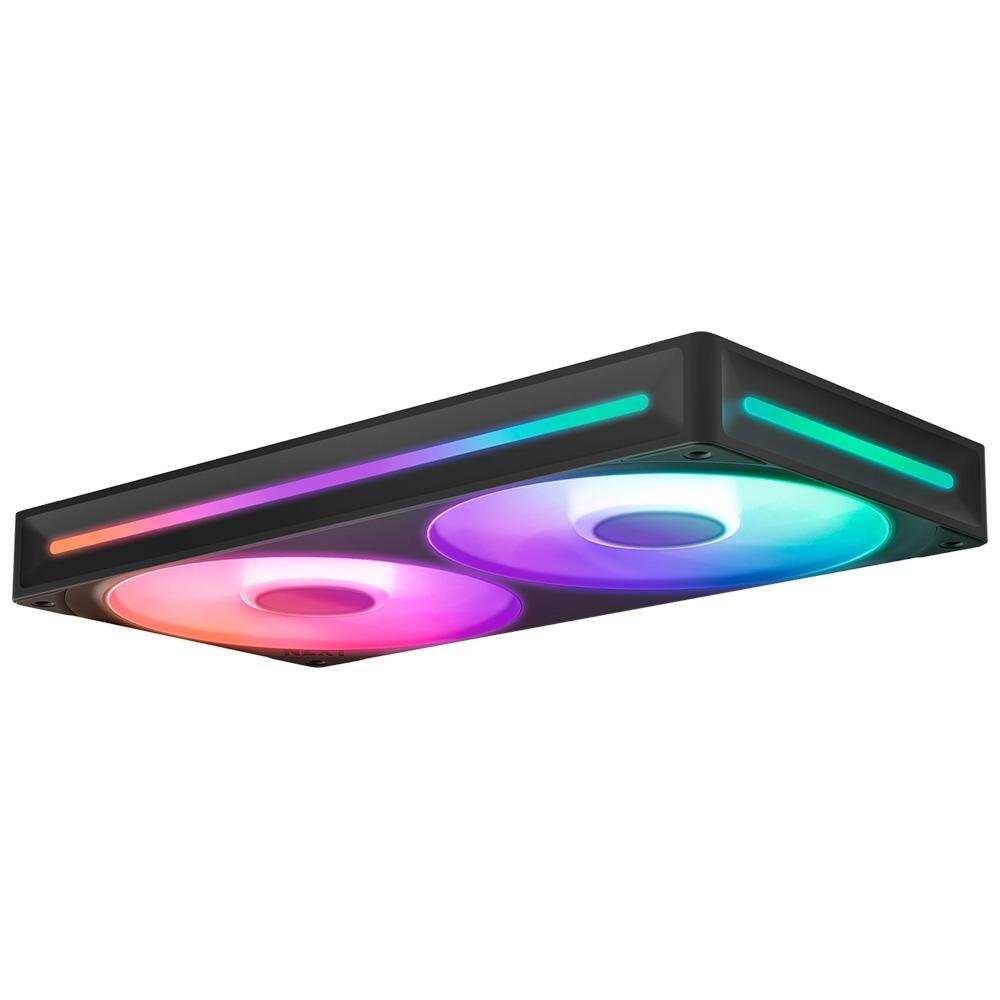Imagem 3 de 6 do produto Ventoinha NZXT Single-frame F Series, LED RGB Core, 240mm, 2x 120mm, Preto - RF-U24HF-B1