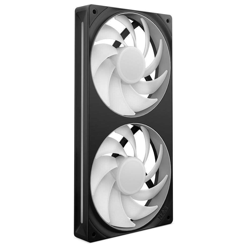Imagem 6 de 6 do produto Ventoinha NZXT Single-frame F Series, LED RGB Core, 240mm, 2x 120mm, Preto - RF-U24HF-B1